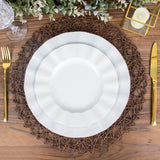 6 Pack | 15inch Chocolate Brown Paper Fiber Woven Placemats, Round Table Mats