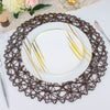 6 Pack | 15inch Chocolate Brown Paper Fiber Woven Placemats, Round Table Mats