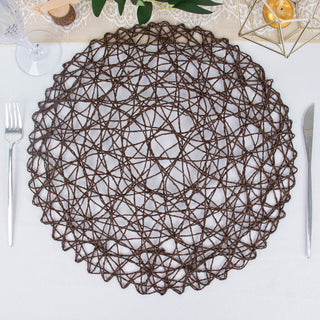 Dark Brown Woven Fiber Placemats for Stylish Table Settings