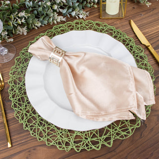 Create a Stunning Table Setting with Olive Green Woven Fiber Placemats