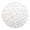 6 Pack | 15inch Silver Metallic String Woven Placemats, Round Table Mats#whtbkgd
