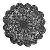 6 Pack | 15inch Black Vintage Floral Lace Vinyl Placemats, Non-Slip Dining Table Mats#whtbkgd
