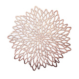 6 Pack | 15inch Blush Rose Gold Metallic Floral Vinyl Placemats, Non-Slip Dining Table Mats#whtbkgd