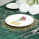6 Pack | 15inch Gold Decorative Floral Vinyl Placemats, Non-Slip Round Dining Table Mats