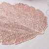 6 Pack | 18inch Blush Rose Gold Metallic Fall Leaf Vinyl Placemats, Non-Slip Dining Table Mats#whtbkgd