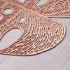 6 Pack | 18inch Blush Rose Gold Monstera Leaf Vinyl Placemats, Non-Slip Dining Table Mats#whtbkgd