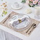 6 Pack | 12x18inch Gold Metallic Floral Vinyl Placemats, Non-Slip Rectangle Dining Table Mats