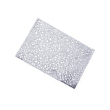 6 Pack | 12x18inch Silver Metallic Floral Vinyl Placemats, Non-Slip Rectangle Dining Table Mats