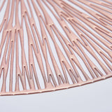 6 Pack | 15inch Blush Rose Gold Metallic Non-Slip Placemats, Spiked Design Round Vinyl Table Mats#whtbkgd