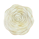 6 Pack | 15inch Metallic Gold Non Slip Vinyl Rose Flower Placemats#whtbkgd