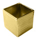 2 Pack | 5inch Gold Brush Textured Ceramic Square Indoor Plant Pots#whtbkgd