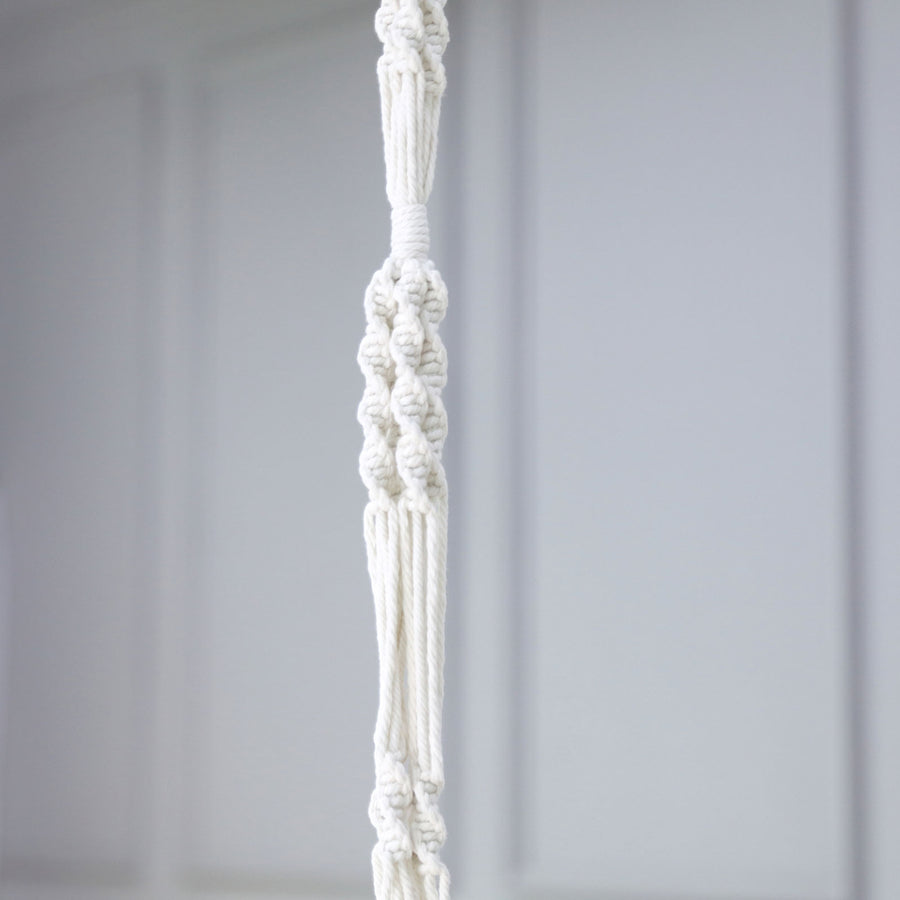 2-Tier Double Ivory Macrame Indoor Hanging Planter Basket Cotton Rope