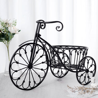 Black Metal Tricycle Planter Basket: A Stylish and Versatile Decorative Plant Stand