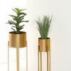 Set of 2 | Modern Gold Metal Planter Stands, Decorative Indoor Plant Pots - 25", 27"