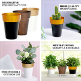 2 Pack | 6inch Rustic Brown Medium Flower Plant Pots, Indoor Decorative Planters