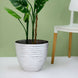 12inch Metallic Silver Finish Large Indoor Flower Plant Pot, Decorative Indoor/Outdoor Planter