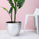 12inch Metallic Silver Finish Large Indoor Flower Plant Pot, Decorative Indoor/Outdoor Planter