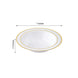 10 Pack | 12oz White Gold Rimmed Plastic Bowls, Disposable Round Soup Bowls