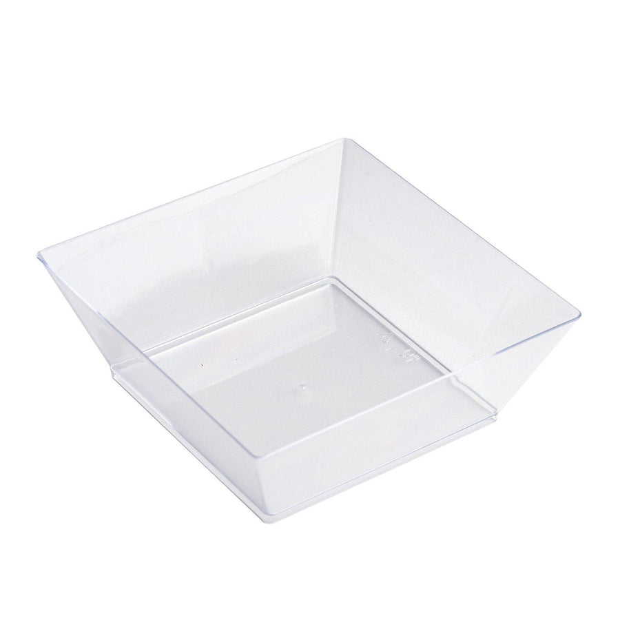 12 Pack | 10oz Clear Sleek Square Plastic Bowls, Disposable Bowls#whtbkgd