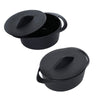 6 Pack | 3oz Black Mini Plastic Cooking Pot Bowls, Disposable Mini Dessert & Appetizer Dishes