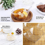 12 Pack | 6oz Clear Wave Design Square Plastic Bowls, Disposable Dessert Bowls