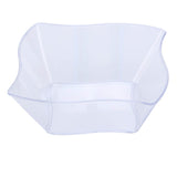 12 Pack | 6oz Clear Wave Design Square Plastic Bowls, Disposable Dessert Bowls#whtbkgd