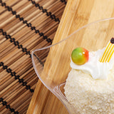 12 Pack | 6oz Clear Wave Design Square Plastic Bowls, Disposable Dessert Bowls