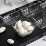 18 Pack | 2oz Clear Mini Square Plastic Candy Bowls, Disposable Desert Bowls