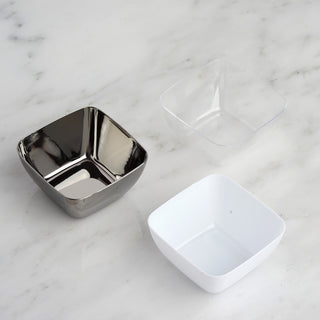 White Mini Square Plastic Candy Bowls for Every Occasion