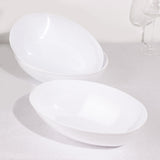 4 Pack | 64oz White Large Oval Plastic Salad Bowls, Disposable Serving Dishes