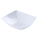 4 Pack | 32oz White Square Plastic Salad Bowls, Medium Disposable Serving Dishes#whtbkgd