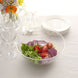 4 Pack | 64oz Clear Hammered Design Hard Plastic Salad Bowls, Disposable Serving Dishes