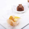 12 Pack | 4oz Clear Pinwheel Hard Plastic Square Fruit Bowls, Disposable Ice Cream Yogurt Bowls