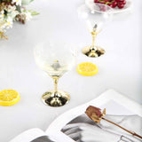6 Pack | 5oz Gold Hard Plastic Champagne Glasses, Disposable Wine Goblet With Detachable Cups