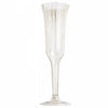 12 Pack | 6oz Gold Glitter Sprinkled Clear Plastic Champagne Flutes, Disposable Glasses#whtbkgd