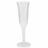 12 Pack | 6oz Clear Plastic Champagne Flutes Disposable Flared Design Detachable Base#whtbkgd