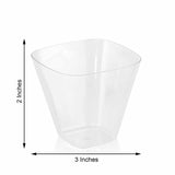 24 Pack | 4oz Clear Rounded Cube Plastic Cups, Disposable Dessert Cups