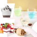 24 Pack | 4oz Clear Rounded Cube Plastic Cups, Disposable Dessert Cups