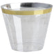 25 Pack | 9oz Clear Gold Crystal Collection Plastic Tumblers Cups, Disposable Cocktail Cups#whtbkgd