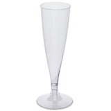 12 Pack | 5oz Clear Plastic Hollow Stem Champagne Flute Glasses With Detachable Base#whtbkgd