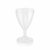12 Pack | 6oz Clear Plastic Short Hollow Stem Wine Glasses, Disposable Wine Cups