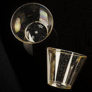 Affordable and Stylish Gold Glittered Plastic Cups