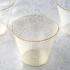 12 Pack | 9oz Gold Glittered Plastic Cups, Disposable Party Glasses