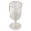 12 Pack | 7oz Gold Glittered Plastic Short Stem Wine Glasses, Disposable Party Cups#whtbkgd