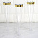 12 Pack | 6oz Clear / Gold Hollow Stem Plastic Champagne Flute Glasses, Disposable