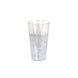 12 Pack | 17oz Tall Silver Glitter Sprinkled Plastic Cups, Disposable Party Glasses