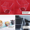 12 Pack | 4oz Clear Angled Square Plastic Dessert Cups, Disposable Snack Cups