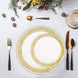10 Pack | 6inch Gold Lace Rim White Disposable Salad Plates, Plastic Dessert Appetizer Plates