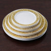 10 Pack | 7inch Gold Lace Rim White Disposable Salad Plates, Plastic Dessert Appetizer Plates