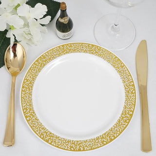 Add Elegance to Your Table with Gold Lace Rim White Plates